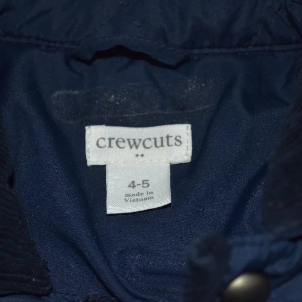 Crewcuts boys quilted barn jacket, navy blue, size 4-5 - Picture 2 of 6